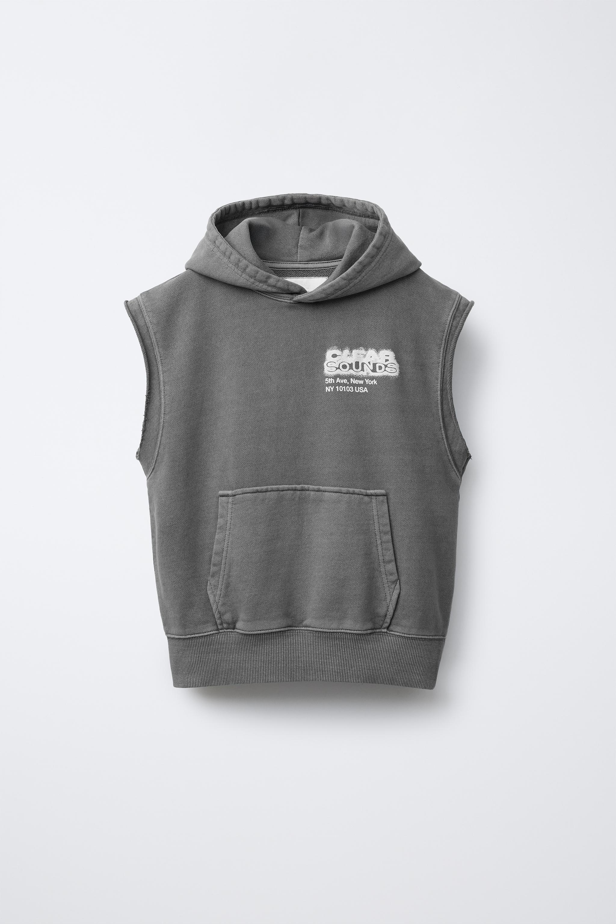 HOODED SWEATSHIRT VEST